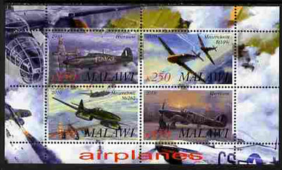Malawi 2010 Military Aircraft of WW2 perf sheetlet containing 4 values unmounted mint