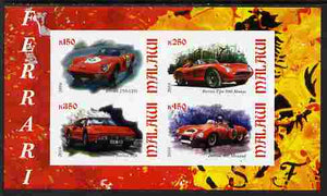 Malawi 2010 Sports Cars - Ferrari imperf sheetlet containing 4 values unmounted mint