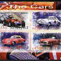 Malawi 2010 Cars #08 - Ferrari, Porsche & Mercedes Benz imperf sheetlet containing 4 values unmounted mint