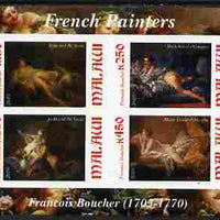Malawi 2010 Art - French Painters - Boucher imperf sheetlet containing 4 values unmounted mint