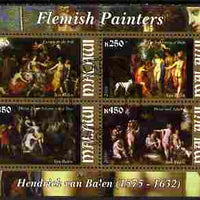 Malawi 2010 Art - Flemish Painters - Balen perf sheetlet containing 4 values fine cto used