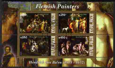 Malawi 2010 Art - Flemish Painters - Balen perf sheetlet containing 4 values fine cto used