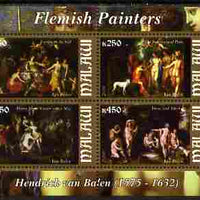 Malawi 2010 Art - Flemish Painters - Balen perf sheetlet containing 4 values unmounted mint