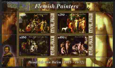 Malawi 2010 Art - Flemish Painters - Balen perf sheetlet containing 4 values unmounted mint