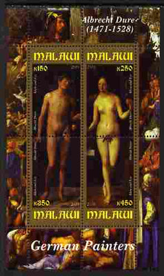 Malawi 2010 Art - German Painters - Durer perf sheetlet containing 4 values unmounted mint