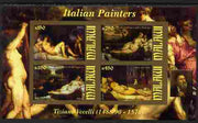 Malawi 2010 Art - Italian Painters - Tiziano Vecelli imperf sheetlet containing 4 values unmounted mint