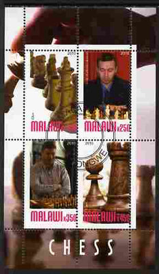 Malawi 2010 Chess - Modern Masters #02 perf sheetlet containing 4 values fine cto used