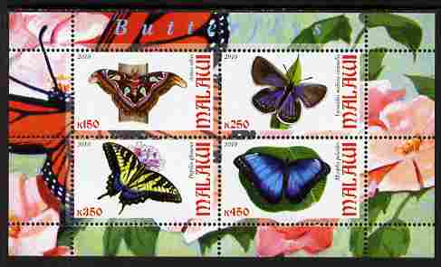 Malawi 2010 Butterflies perf sheetlet containing 4 values unmounted mint