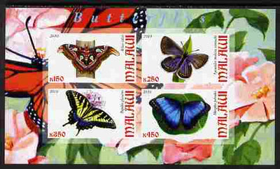Malawi 2010 Butterflies imperf sheetlet containing 4 values unmounted mint