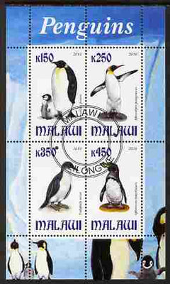 Malawi 2010 Penguins perf sheetlet containing 4 values fine cto used