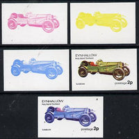Eynhallow 1974 Vintage Cars #1 2p (Sunbeam) set of 5 imperf progressive colour proofs comprising 3 individual colours (red, blue & yellow) plus 3 and all 4-colour composites unmounted mint