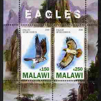 Malawi 2010 Eagles perf sheetlet containing 2 values unmounted mint