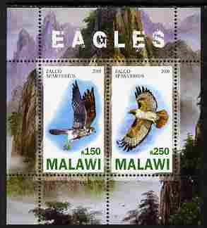 Malawi 2010 Eagles perf sheetlet containing 2 values unmounted mint