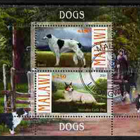 Malawi 2010 Dogs #01 perf sheetlet containing 2 values fine cto used