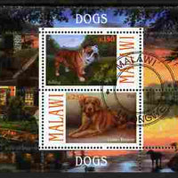 Malawi 2010 Dogs #02 perf sheetlet containing 2 values fine cto used