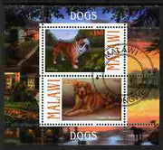Malawi 2010 Dogs #02 perf sheetlet containing 2 values fine cto used