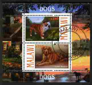 Malawi 2010 Dogs #02 perf sheetlet containing 2 values fine cto used