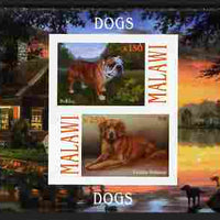 Malawi 2010 Dogs #02 imperf sheetlet containing 2 values unmounted mint