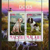 Malawi 2010 Dogs #04 perf sheetlet containing 2 values fine cto used