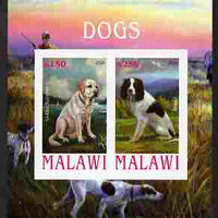 Malawi 2010 Dogs #04 imperf sheetlet containing 2 values unmounted mint