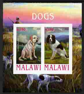 Malawi 2010 Dogs #04 imperf sheetlet containing 2 values unmounted mint
