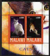 Malawi 2010 Domestic Cats #01 perf sheetlet containing 2 values unmounted mint