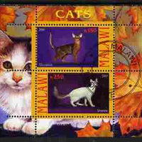 Malawi 2010 Domestic Cats #02 perf sheetlet containing 2 values fine cto used