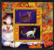 Malawi 2010 Domestic Cats #02 perf sheetlet containing 2 values fine cto used