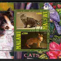 Malawi 2010 Domestic Cats #03 perf sheetlet containing 2 values fine cto used