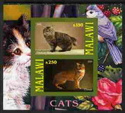 Malawi 2010 Domestic Cats #03 imperf sheetlet containing 2 values unmounted mint