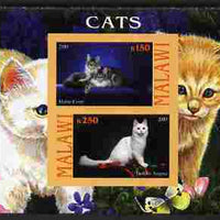 Malawi 2010 Domestic Cats #04 imperf sheetlet containing 2 values unmounted mint