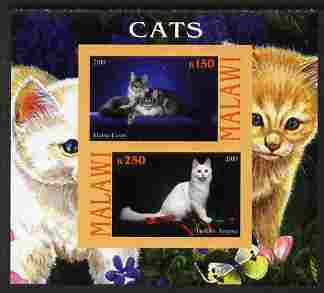 Malawi 2010 Domestic Cats #04 imperf sheetlet containing 2 values unmounted mint