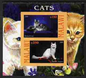 Malawi 2010 Domestic Cats #04 imperf sheetlet containing 2 values unmounted mint