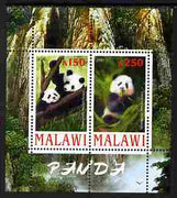 Malawi 2010 Pandas perf sheetlet containing 2 values unmounted mint