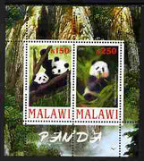Malawi 2010 Pandas perf sheetlet containing 2 values unmounted mint
