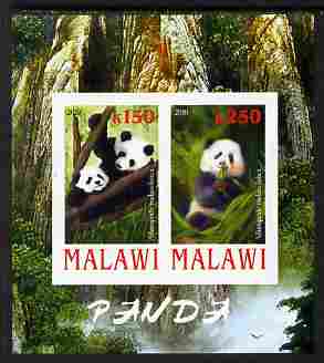 Malawi 2010 Pandas imperf sheetlet containing 2 values unmounted mint
