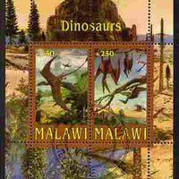 Malawi 2010 Dinosaurs perf sheetlet containing 2 values fine cto used
