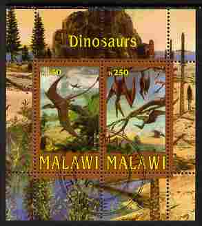 Malawi 2010 Dinosaurs perf sheetlet containing 2 values fine cto used