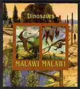 Malawi 2010 Dinosaurs imperf sheetlet containing 2 values unmounted mint