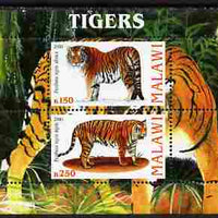 Malawi 2010 Tigers perf sheetlet containing 2 values unmounted mint