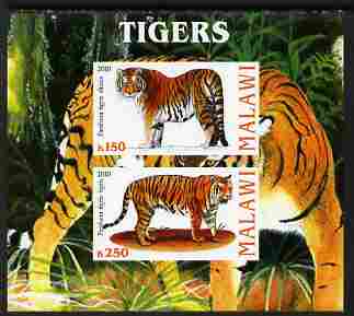 Malawi 2010 Tigers imperf sheetlet containing 2 values unmounted mint