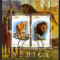 Malawi 2010 African Animals - Lion & Panther perf sheetlet containing 2 values fine cto used