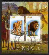 Malawi 2010 African Animals - Lion & Panther perf sheetlet containing 2 values fine cto used