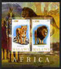 Malawi 2010 African Animals - Lion & Panther imperf sheetlet containing 2 values unmounted mint