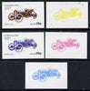 Eynhallow 1974 Vintage Cars #1 25p (Hispano-Suiza) set of 5 imperf progressive colour proofs comprising 3 individual colours (red, blue & yellow) plus 3 and all 4-colour composites unmounted mint