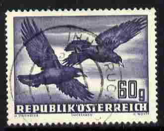 Austria 1950-53 Birds 60g Rooks fine cds used, SG 1215