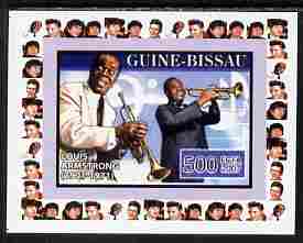 Guinea - Bissau 2007 Music Stars - Louis Armstrong individual imperf deluxe sheet unmounted mint. Note this item is privately produced and is offered purely on its thematic appeal, similar to Yv 2318