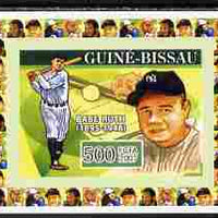 Guinea - Bissau 2007 Sportsmen of the Century - Babe Ruth individual imperf deluxe sheet unmounted mint. Note this item is privately produced and is offered purely on its thematic appeal, similar to Yv 2284