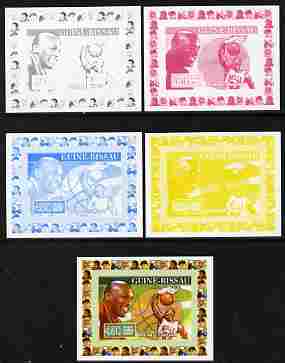 Guinea - Bissau 2007 Sportsmen of the Century - Michael Jordan individual deluxe sheet - the set of 5 imperf progressive proofs comprising the 4 individual colours plus all 4-colour composite, unmounted mint, similar to Yv 2282