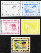 Guinea - Bissau 2007 Sportsmen of the Century - Babe Ruth individual deluxe sheet - the set of 5 imperf progressive proofs comprising the 4 individual colours plus all 4-colour composite, unmounted mint,similar to Yv 2284